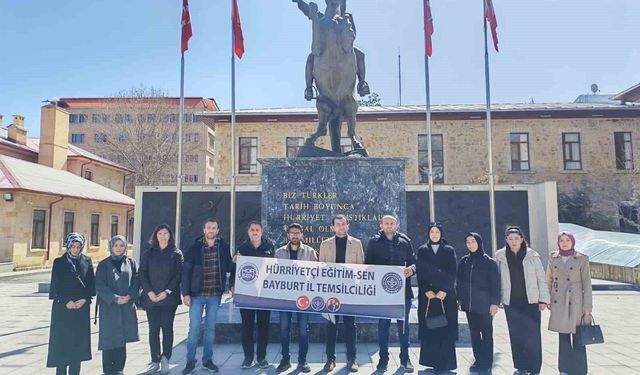 Bayburt'ta eğitimcilerden okul saldırılarına tepki