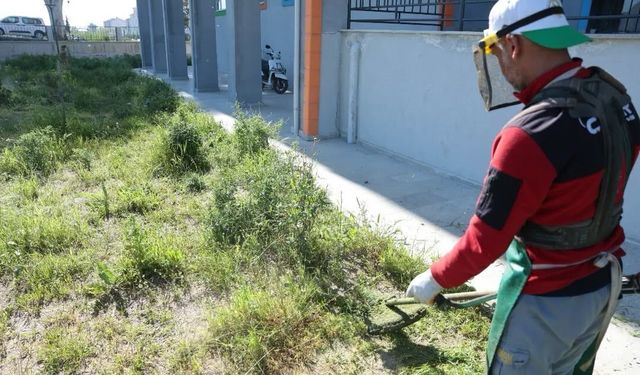 İncirliova'da okul bahçeleri temizlendi