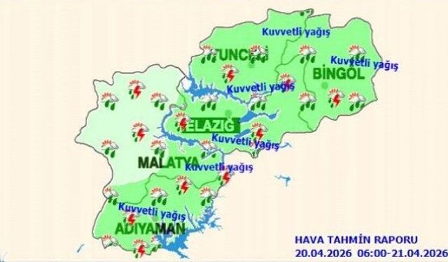 Meteoroloji 13. Bölge Müdürlüğünden, 4 ile kuvvetli yağış uyarısı