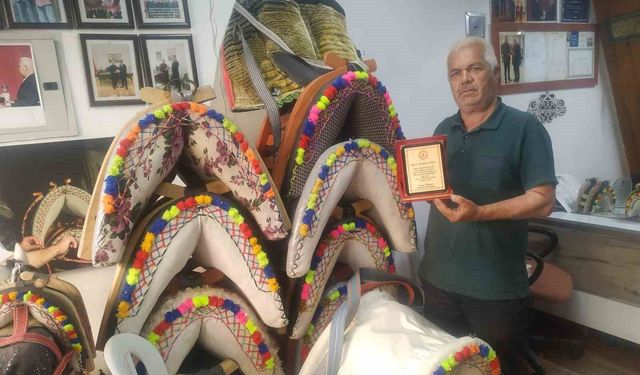 Hazine ve Maliye Bakanlığı'ndan Beypazarlı semerci ustasına plaket