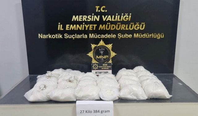 Mersin'de depoya baskın: 27 kilodan fazla metamfetamin ele geçirildi