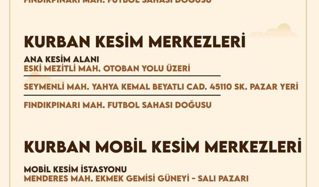 Mezitli'de kurban kesim ve satış noktaları belirlendi
