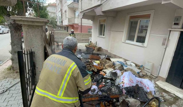 Bahçedeki atık eşyaların yanması paniğe yol açtı