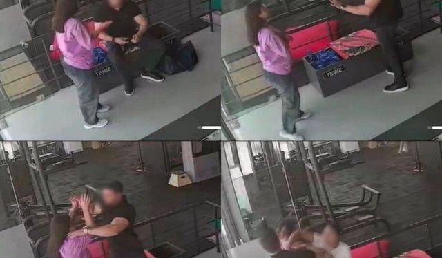 Spor salonunda kadın işletmeciye saldırı: Olay anı kameraya yansıdı