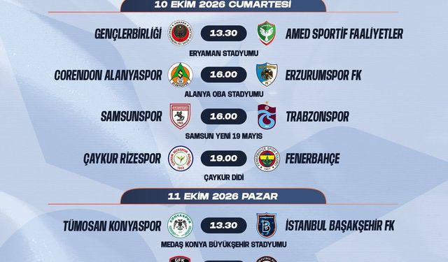 Trendyol Süper Lig'de 7-16. hafta programları açıklandı