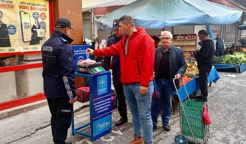 Germencik’te pazar yerlerinde tartı uygulaması başladı