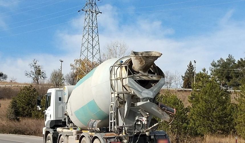 Kırklareli’nde kara yoluna beton döken miksere ceza