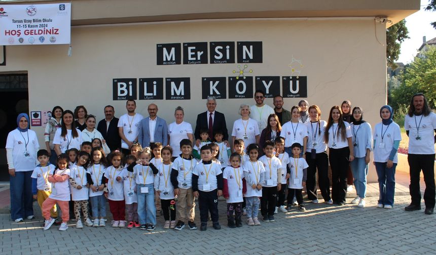 Mezitli İlçe Milli Eğitim Müdürü Mehmet Badas, Mersin Bilim Köyü’nde Uygulanmaya Başlanan "Tarsus Uzay Bilim Okulu" Proj