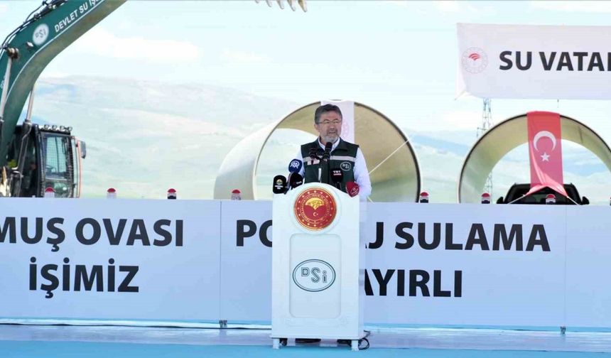 Bakan Yumaklı, "Muş Ovası Pompaj Sulama 1. Etap" inşaatı temel atma törenine katıldı