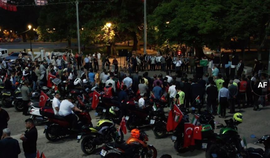 Gaziantep’te motosiklet sürücüleri İsrail’i protesto etti