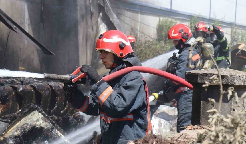 Kontrplak fabrikasında korkutan yangın