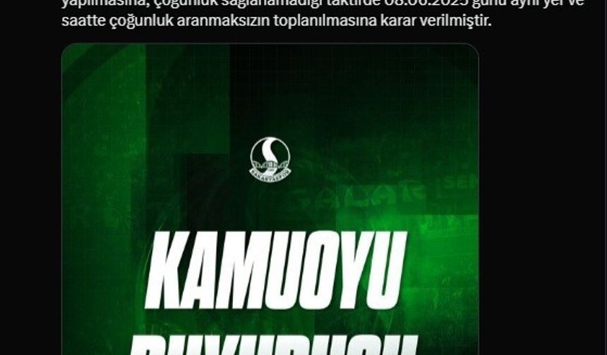 Sakaryaspor’da Olağanüstü Genel Kurul kararı