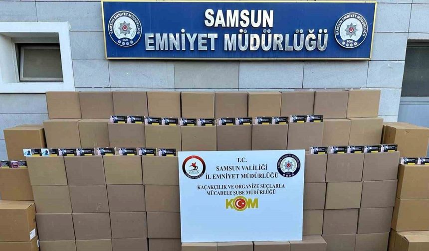 Samsun’da 2 milyon 260 bin adet kaçak makaron ele geçirildi