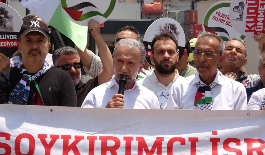 Mersin’de, İsrail’in ’Madleen’ gemisine müdahalesi protesto edildi