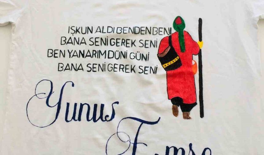 Afyonkarahisar’da Yunus Emre’nin Türkçesi tişörtlere taşındı