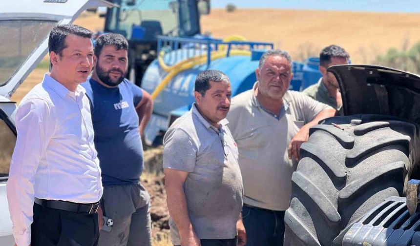 Başkan Olgun, hasat döneminde çiftçileri yalnız bırakmadı