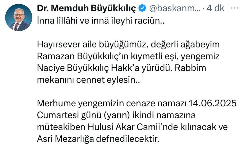 Büyükkılıç ailesinin acı günü