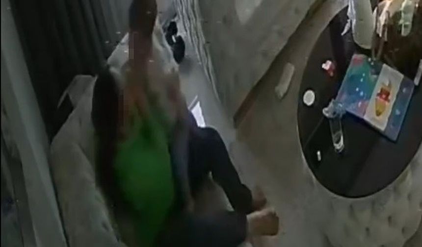 Çocuğuna şiddet uygulayan anne kamerada