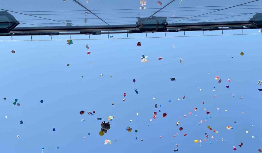 İzmir’de binlerce balon 6 yaşındaki Erhan ve arkadaşları için uçuruldu