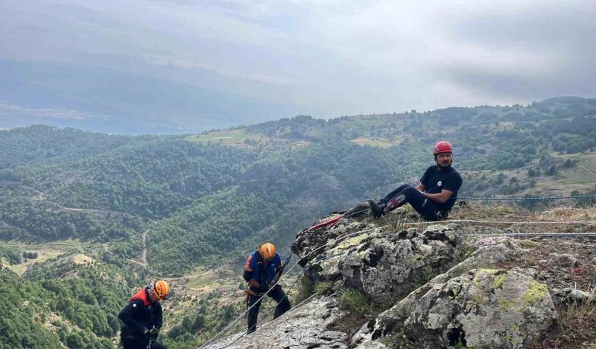 Kayalıklarda mahsur kalan keçiler kurtarıldı