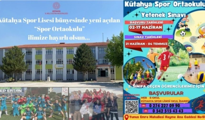 Kütahya’ya da spor ortaokulu açılıyor