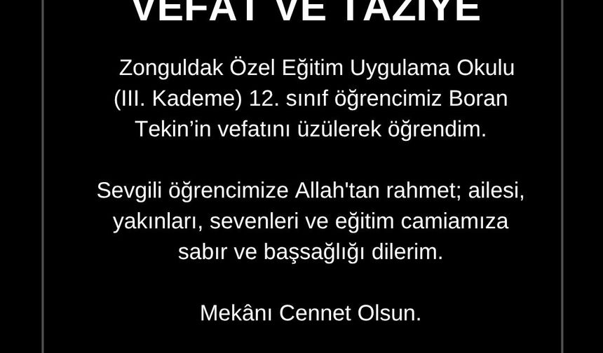 Özel eğitim öğrencisi tedavi gördüğü hastanede hayatını kaybetti