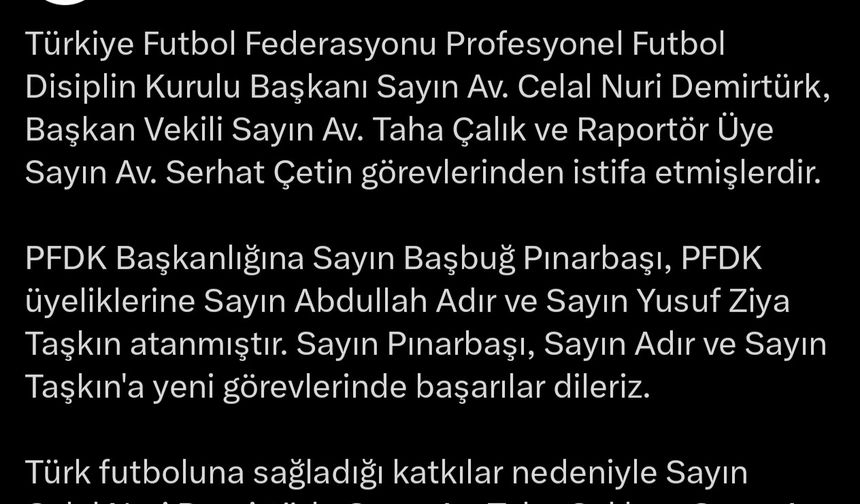PFDK Başkanlığı’na Başbuğ Pınarbaşı atandı
