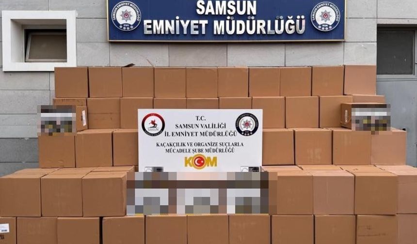 Samsun’da 2 milyon 862 bin adet kaçak makaron ele geçirildi