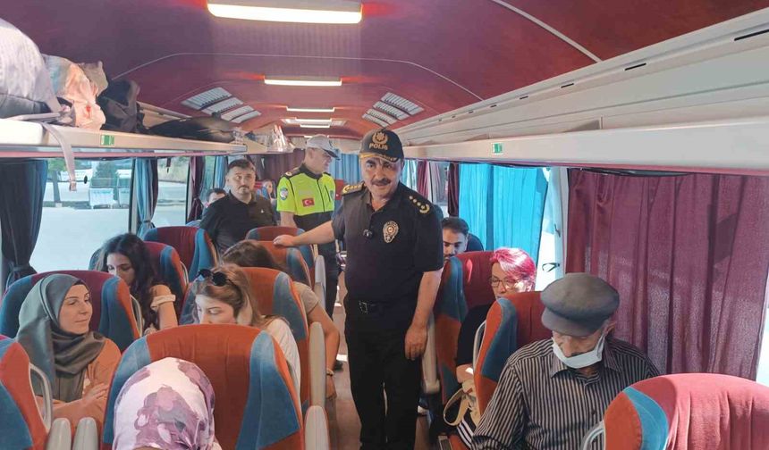 Samsun’da yolcu otobüslerinde emniyet kemeri denetimi