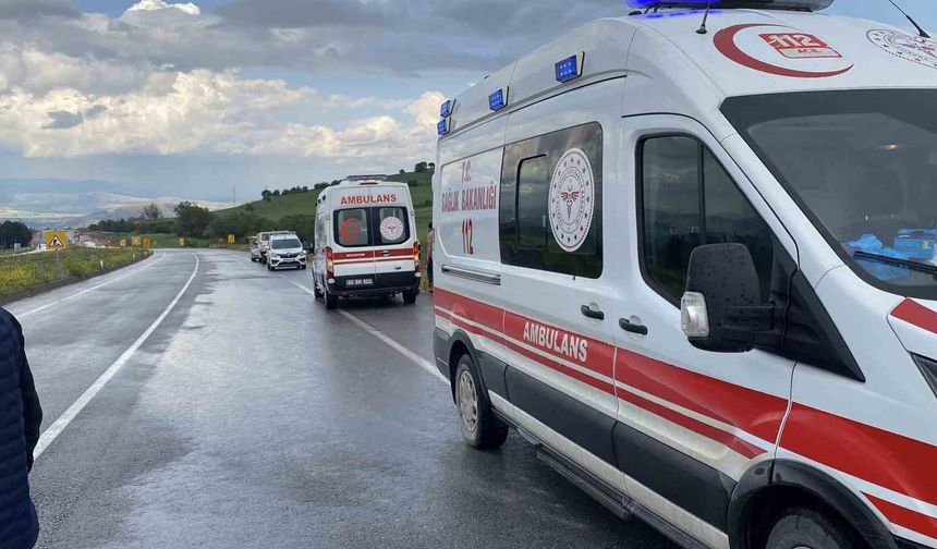 Tarlaya uçan otomobildeki 3 kişi yaralandı