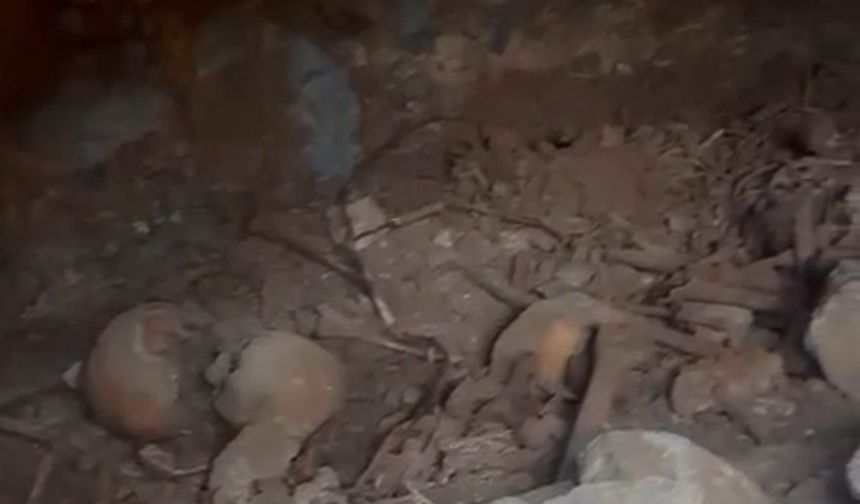 Temel açma çalışması sırasında kafatasları ve kemikler çıktı