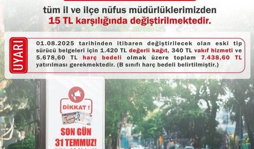 Zonguldak Valiliği uyardı; eski sürücü belgeleri 31 Temmuz’da geçerliliğini yitirecek