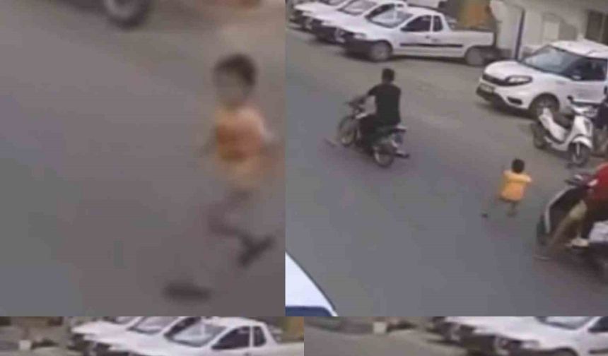 Mersin’de yola fırlayan çocuğa motosikletler çarptı
