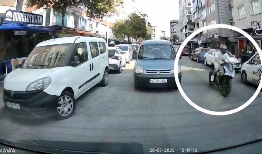 Sürücünün yaralandığı motosiklet kazası kamerada