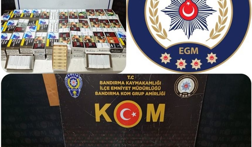 Bandırma’da kaçak makaron operasyonu,19 bin 520 adet ele geçirildi