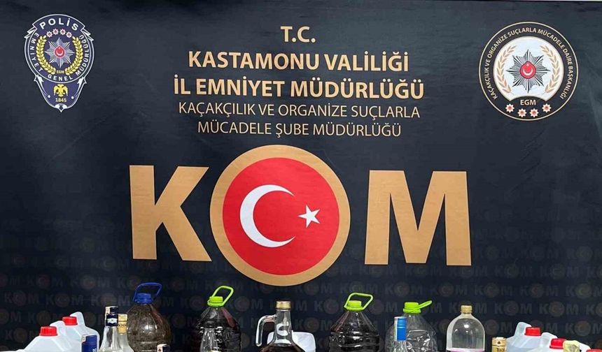 Kastamonu’da 58 litre sahte alkol ele geçirildi