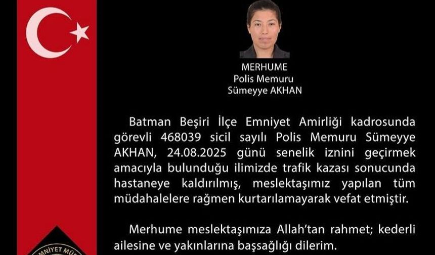 Kazada hayatını kaybeden polis memuru son yolculuğuna uğurlandı
