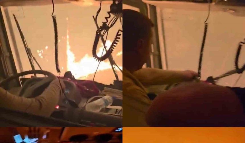 Mersin’deki orman yangınında ekiplerin zor anları kameraya yansıdı
