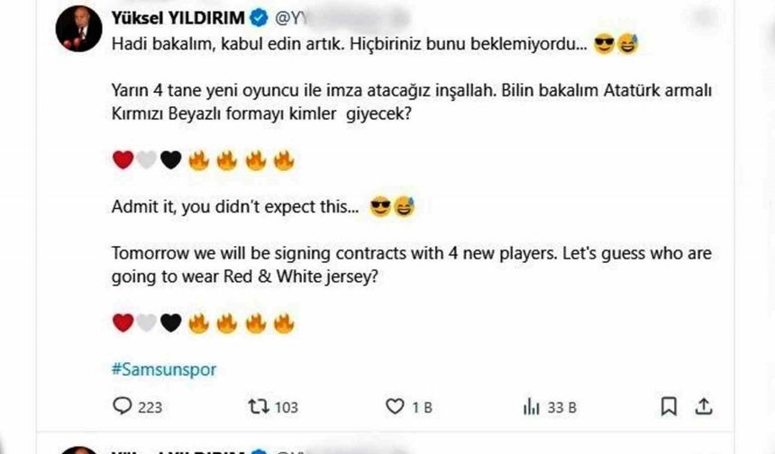 Samsunspor’da 4 imza birden
