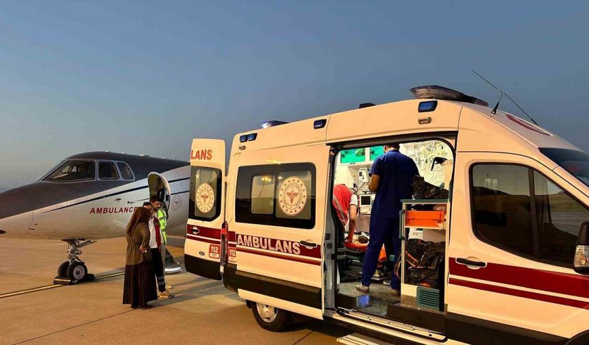 Solunum yetmezliği yaşayan bebek ambulans uçakla Ankara’ya sevk edildi