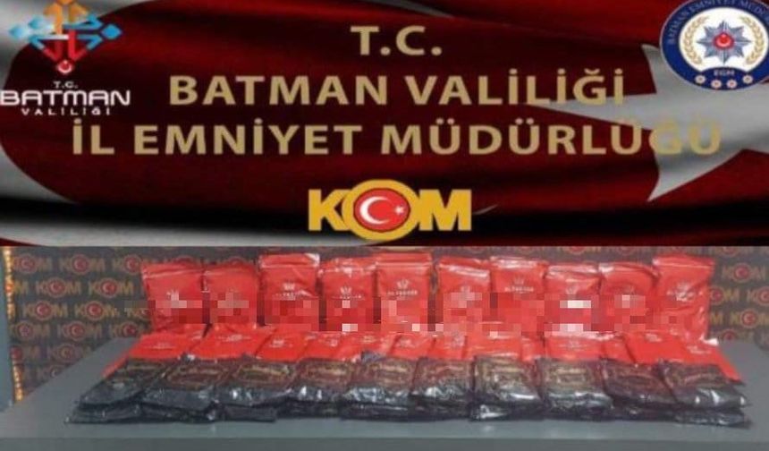Batman’da 44 kilo kaçak nargile tütünü ele geçirildi