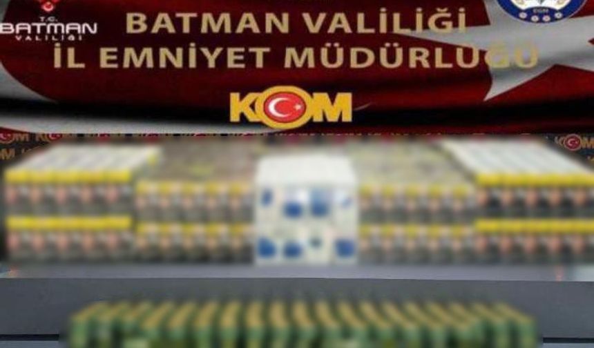 Batman’da minibüste çok sayıda kaçak ürün ele geçirildi