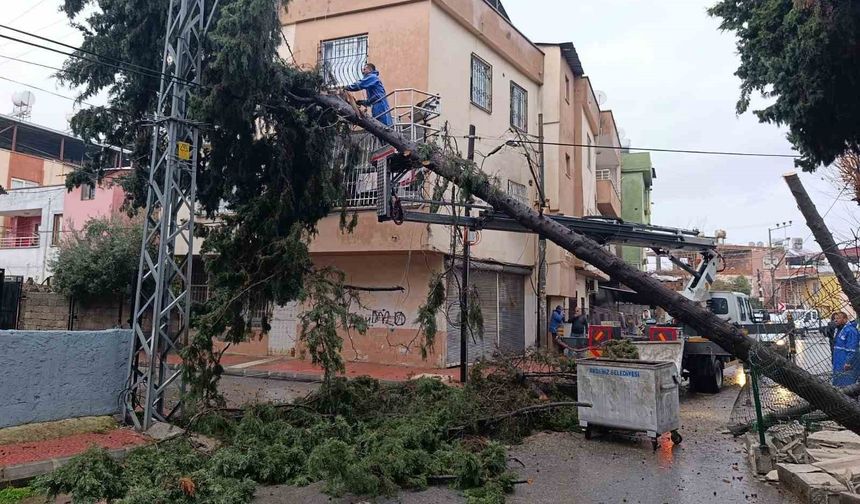 Akdeniz'de sağanak mesaisi gece boyu sürdü