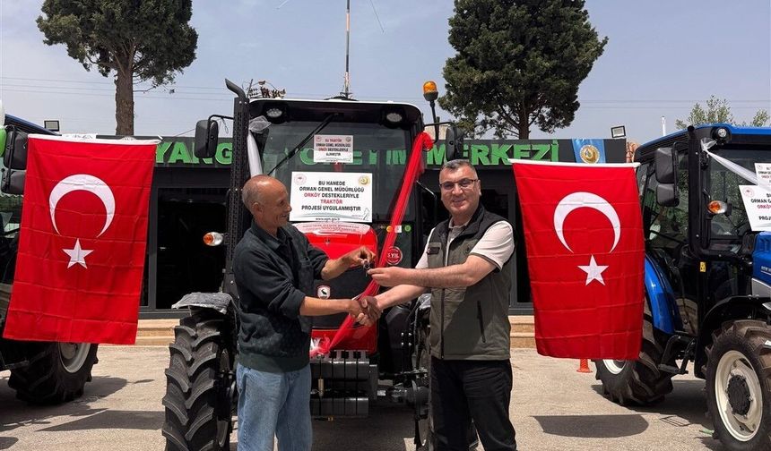 Mut'ta orman köylüsüne traktör desteği