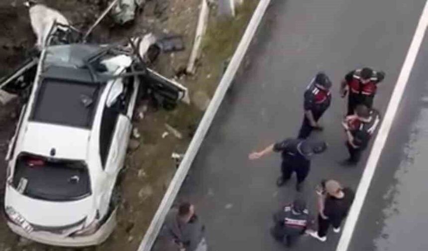 Otomobil direğe çarptı: 1 ölü, 1 yaralı