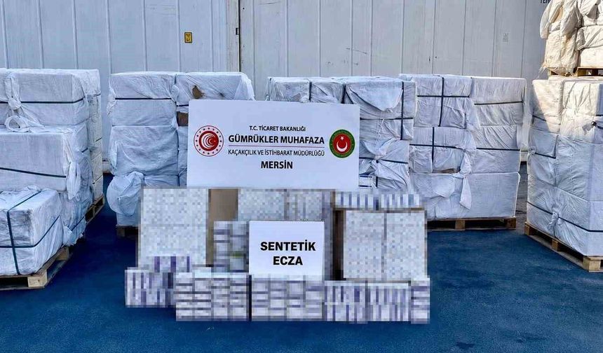 Mersin Limanında dev ilaç operasyonu: 4,9 milyar liralık kapsül ele geçirildi