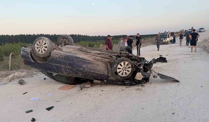 Mersin'de stabilize yolda otomobil takla attı: 1 ölü,1 yaralı