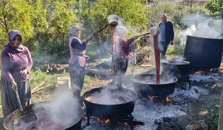 Mersin'de kazanlar kuruldu, Yörüklerin nar ekşisi mesaisi başladı