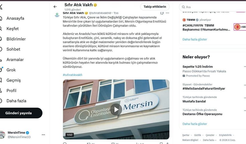 Sıfır Atık Vakfından Mersin’in Örnek Uygulamasına Vurgu