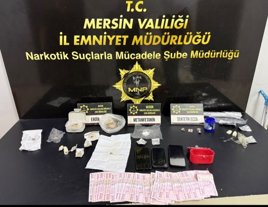 Mersin'de uyuşturucu taciri 5 şüpheli yakalanıp tutuklandı